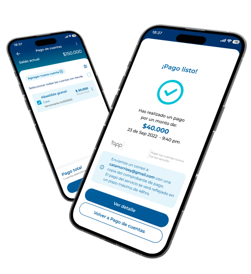 Dispositivos móviles con app Tapp